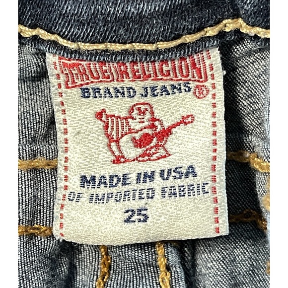 True Religion Jeans Womens 25 Blue Misty Skinny Stretch Denim Made in USA Flap - Picture 6 of 12